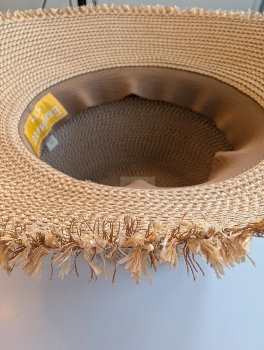 Eric Javits - Foldable Squishee - Straw Bucket Hat in Natural Beige - Size M/L - Picture 3 of 16